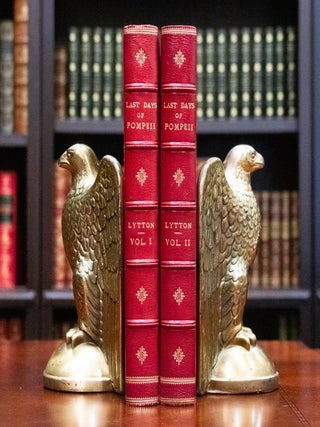 Item #572 c1890 The Last Days of Pompeii Limited Edition Color Plates Fine Leather Binding....