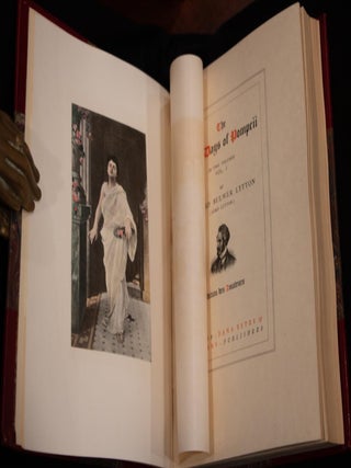 c1890 The Last Days of Pompeii Limited Edition Color Plates Fine Leather Binding