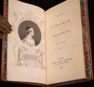 1841 The Life of Petrarch Fine Leather Binding First Edition Rare 184 Years Old