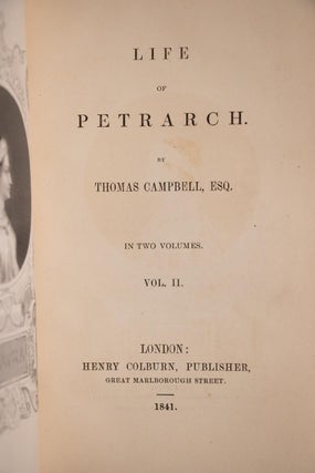 1841 The Life of Petrarch Fine Leather Binding First Edition Rare 184 Years Old
