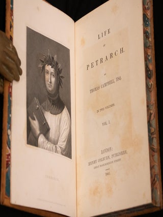 1841 The Life of Petrarch Fine Leather Binding First Edition Rare 184 Years Old