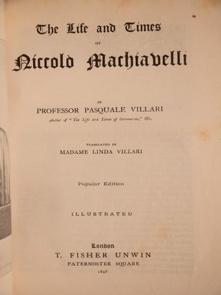 1898 The Life and Times of Niccolo Machiavelli Fine Leather Illustrated