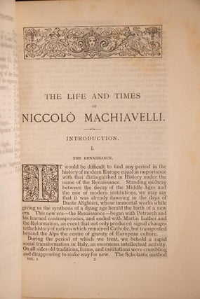 1898 The Life and Times of Niccolo Machiavelli Fine Leather Illustrated