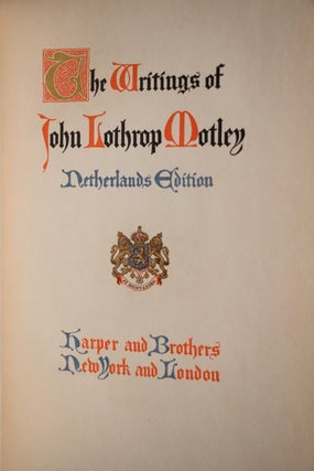 1900 Writings of John Lothrop Motley Limited Edition Signed Document FineLeather