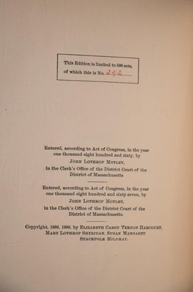 1900 Writings of John Lothrop Motley Limited Edition Signed Document FineLeather