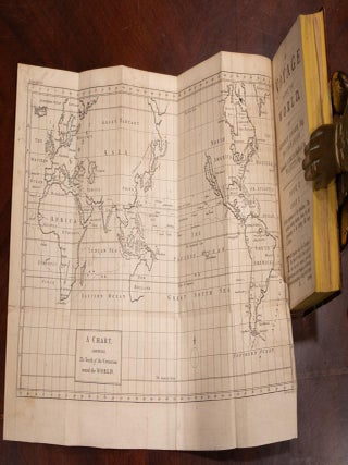 1749 A Voyage Round the World by George Anson Fine Leather Fold Out Maps