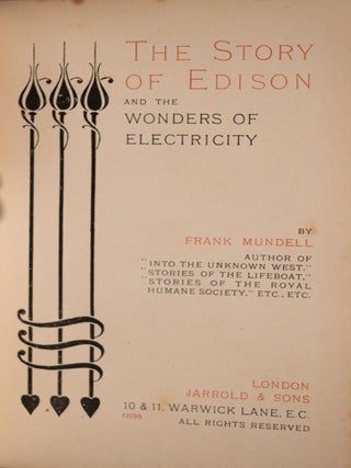 1898 The Story of Thomas Edison and the Wonders of Electricity Illustrated Rare