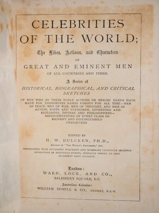 c.1890 Celebrities of the World Fine Leather Binding Illustrated Great Condition