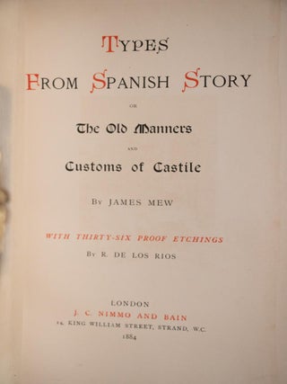 1884 1stED Types From Spanish Story Fine Leather Binding by Fazakerley Bindery
