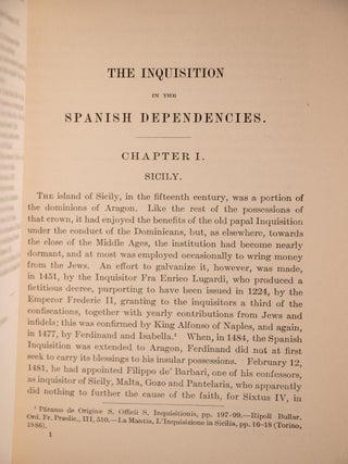 1906 A History of the Inquisition of Spain First Edition Fine Great Condition