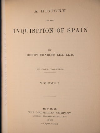 1906 A History of the Inquisition of Spain First Edition Fine Great Condition