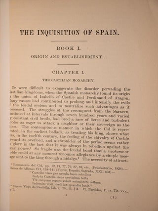 1906 A History of the Inquisition of Spain First Edition Fine Great Condition