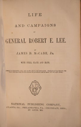1870 Life & Campaigns General Robert E Lee 1st Edition Fine Leather Illustrated