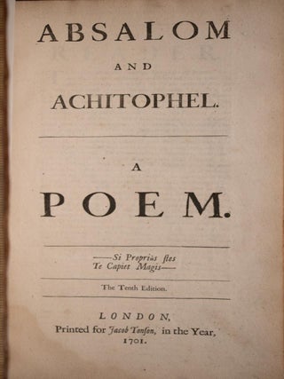 1701 Poems & Translations of John Dryden Homer First One Volume Edition Folio