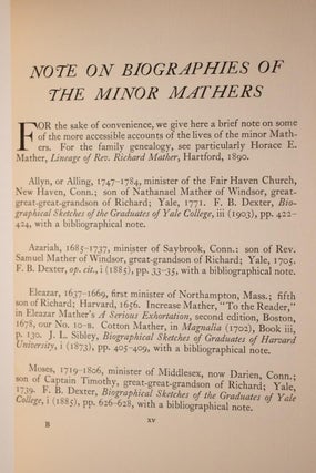 1940 Cotton Mather Increase Mather Minor Mathers Bibliography of Works Limited