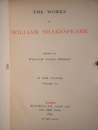 1891 The Works of William Shakespeare Fine Leather Bindings
