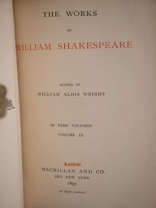 1891 The Works of William Shakespeare Fine Leather Bindings