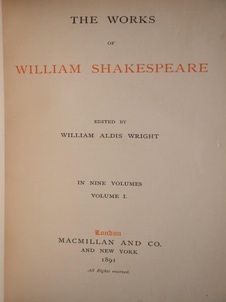 1891 The Works of William Shakespeare Fine Leather Bindings