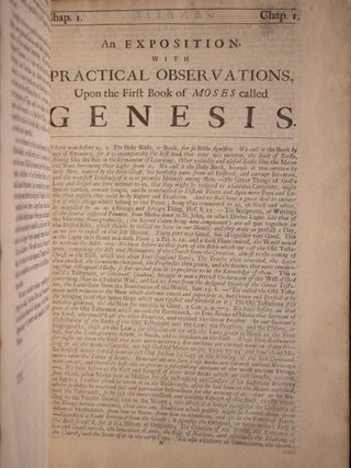 1707 An Exposition of the Five Books of Moses Torah First Edition 13" Tall Scarce