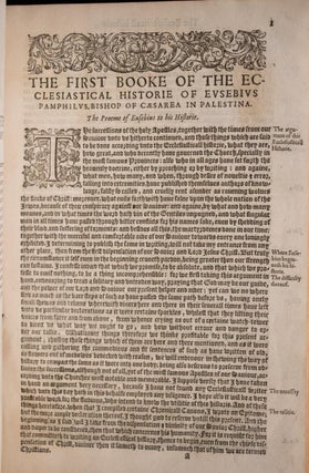 1607 The Ancient Ecclesiastical Eusebius Socrates Lives of Apostles Prophets