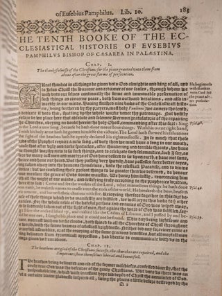 1607 The Ancient Ecclesiastical Eusebius Socrates Lives of Apostles Prophets