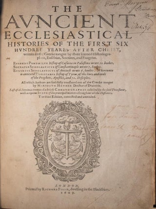 1607 The Ancient Ecclesiastical Eusebius Socrates Lives of Apostles Prophets