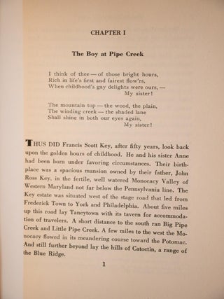 1937 Francis Scott Key Life & Times Limited Edition Signed by Author 1st Edition