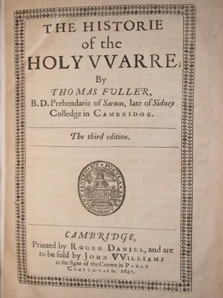 1647 The Historie of the Holy Warre by Thomas Fuller Crusades Muhammed Holy War
