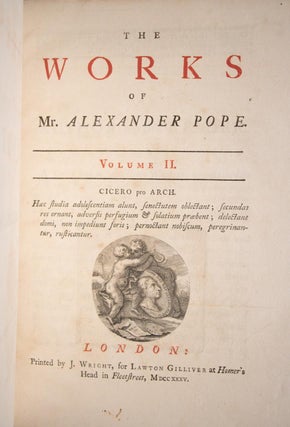 1717 The Works of Alexander Pope First Editions Rape of the Lock Odyssey 12"Tall