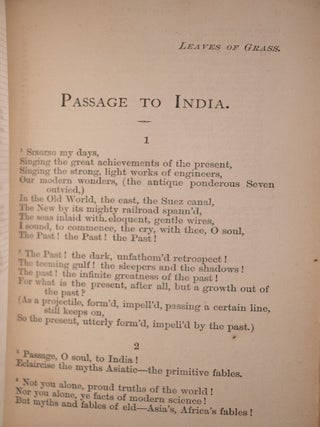 Leaves of Grass Passage To India Democratic Vistas