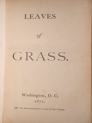 Leaves of Grass Passage To India Democratic Vistas