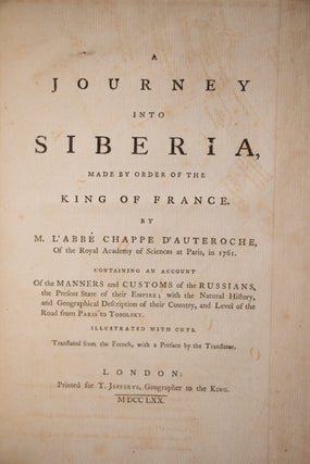 A Journey Into Siberia Made By The Order Of The King Of France.