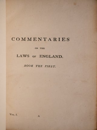 COMMENTARIES ON THE LAWS OF ENGLAND
