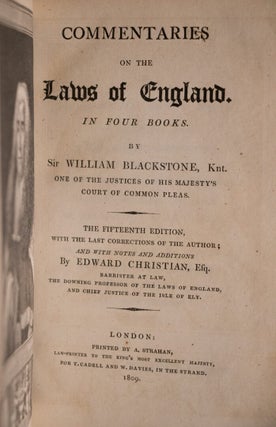 COMMENTARIES ON THE LAWS OF ENGLAND