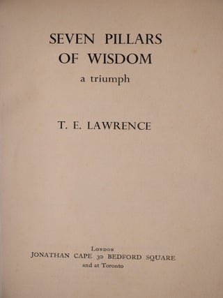 SEVEN PILLARS OF WISDOM A TRIUMPH