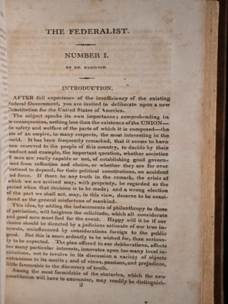 The Federalist On The New Constitution