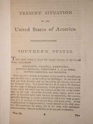 An Historical Geographical Commercial and Philosophical View of the American United States and of the European Settlements in America and the West-Indies